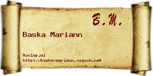 Baska Mariann névjegykártya
