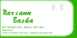 mariann baska business card